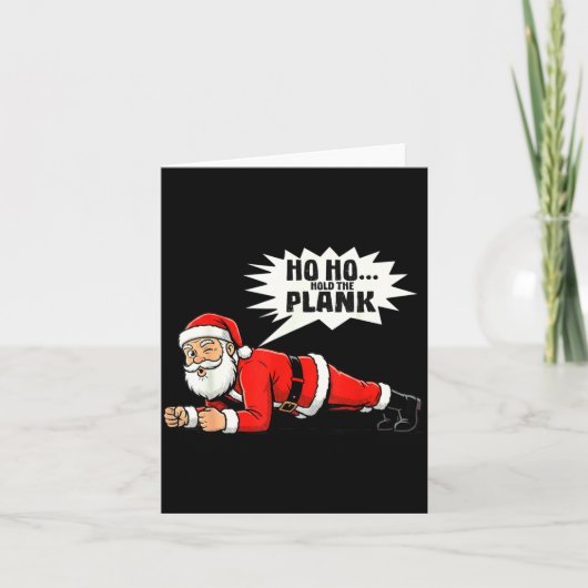 Ho Ho Houd De Plank Kerstman Santa Workout Grappig Kaart (Voorkant)