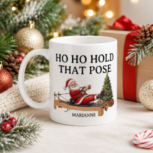 Ho Ho Houd die pose vast Grappige Kerstman Pilates Koffiemok