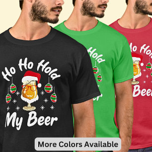 Ho Ho Houd Mijn Bier Aussie Kerstmis Zwart T-shirt