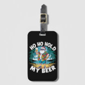 Ho Ho Houd Mijn Bier Kerstmis In Juli Zomer Kerstm Bagagelabel (Voorkant (verticaal))