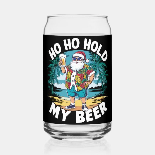 Ho Ho Houd Mijn Bier Kerstmis In Juli Zomer Kerstm Blikvorm Glas (Achterkant)