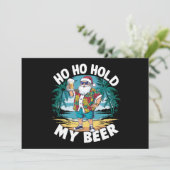 Ho Ho Houd Mijn Bier Kerstmis In Juli Zomer Kerstm Kaart (Staand voorkant)