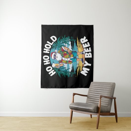 Ho Ho Houd Mijn Bier Kerstmis In Juli Zomer Kerstm Wandkleed (In situ)