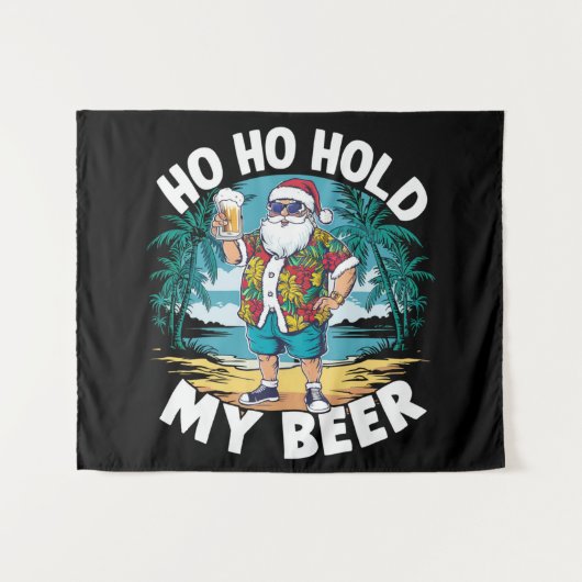 Ho Ho Houd Mijn Bier Kerstmis In Juli Zomer Kerstm Wandkleed (Voorkant (horizontaal))