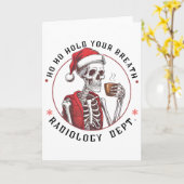 Ho Ho Houd Uw Skelet Adem Röntgenafdeling Kerstmis Kaart (Gele Bloem)