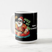 Ho Ho houdt m'n biertje Drink kerstmis vast Koffiemok (Voorkant links)