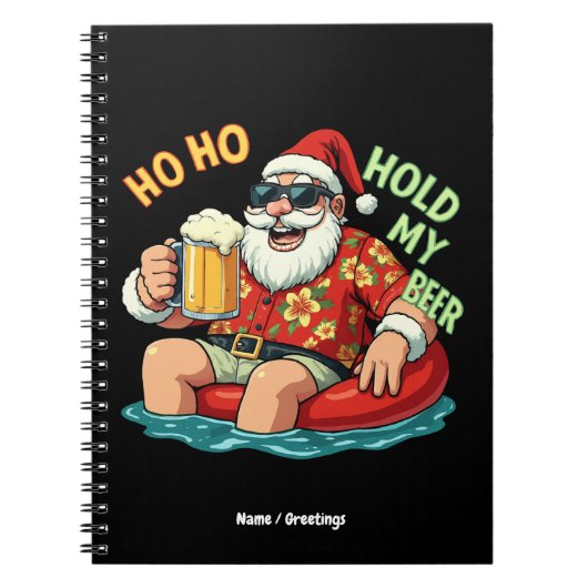 Ho Ho houdt m'n biertje Drink kerstmis vast Notitieboek (Voorkant)