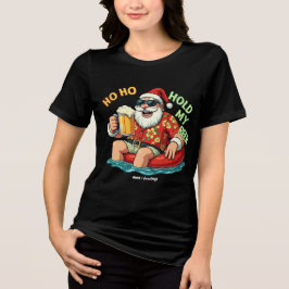 Ho Ho houdt m'n biertje Drink kerstmis vast Tri-Blend Shirt