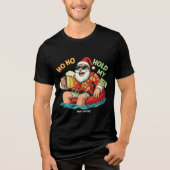 Ho Ho houdt m'n biertje Drink kerstmis vast Tri-Blend Shirt (Voorkant)