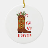 Ho Ho Howdy Keramisch Ornament (Voorkant)