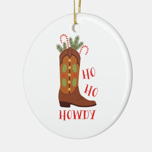 Ho Ho Howdy Keramisch Ornament (Links)