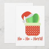Ho-Ho-Hoya Leuke Kerstmis Santa Hoya Plant Feestdagenkaart (Voorkant / Achterkant)