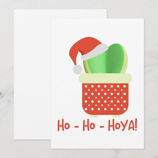 Ho-Ho-Hoya Leuke Kerstmis Santa Hoya Plant Feestdagenkaart (Voorkant / Achterkant)