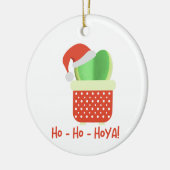 Ho-Ho-Hoya Leuke Kerstmis Santa Hoya Plant Keramisch Ornament (Links)