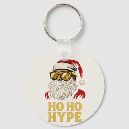 HO HO HYPE – Santa Goud Sleutelhanger (Voorkant)