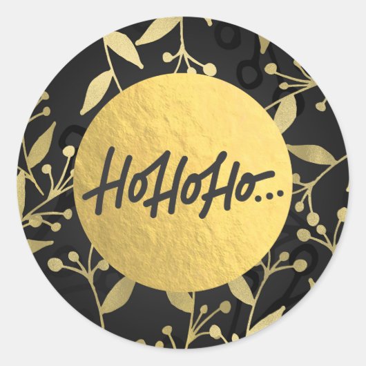 HO HO Kerstfeestdag botanische goudolie Ronde Sticker (Voorkant)