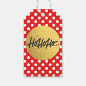 HO HO Kerstfeestdag rode witte pooldots Cadeaulabel (Achterkant)