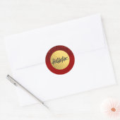 HO HO Kerstfeestdag Rood Glitter Gold Foil Ronde Sticker (Envelop)