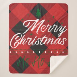 HO HO Kerstkamp Sherpa Deken