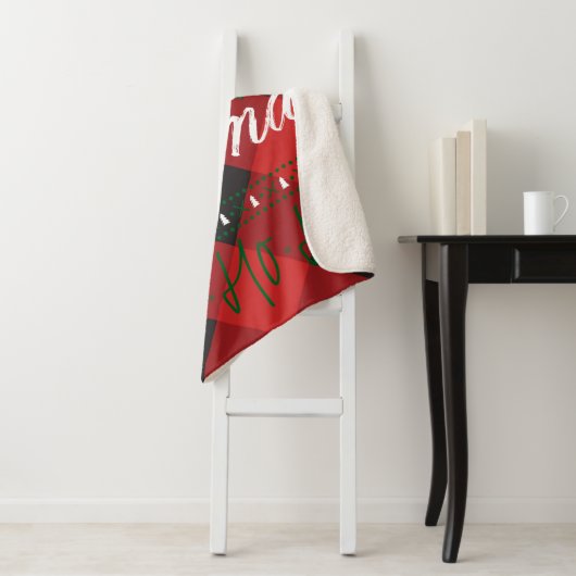 HO HO Kerstkamp Sherpa Deken (In situ)