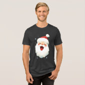 Ho ho kerstman Tri-Blend shirt (Voorkant volledig)