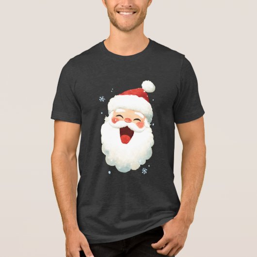 Ho ho kerstman Tri-Blend shirt (Voorkant)