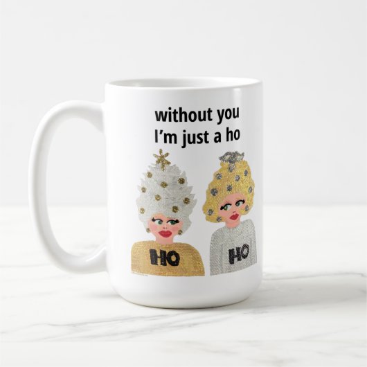 Ho Ho Kerstmis Dames Mok - Goud en Zilver (Links)