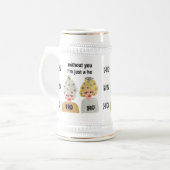 Ho Ho Kerstmis Dames Stein - Goud en Zilver Bierpul (Voorkant links)