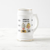 Ho Ho Kerstmis Dames Stein - Goud en Zilver Bierpul (Voorkant rechts)