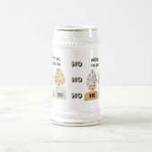 Ho Ho Kerstmis Dames Stein - Goud en Zilver Bierpul (Center)