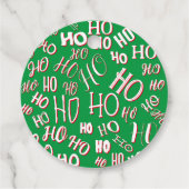 HO HO Kersttekst patroon wit rood Bedankjes Labels (Achterkant)