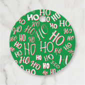 HO HO Kersttekst patroon wit rood Bedankjes Labels (Voorkant)