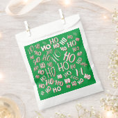 HO HO Kersttekst patroon wit rood Bedankzakje (Geknipt)