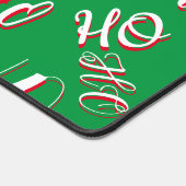 HO HO Kersttekst patroon wit rood Bureaumat (Hoek)