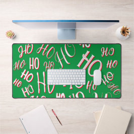 HO HO Kersttekst patroon wit rood Bureaumat
