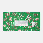 HO HO Kersttekst patroon wit rood Bureaumat (Keyboard & Muis)