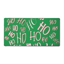 HO HO Kersttekst patroon wit rood