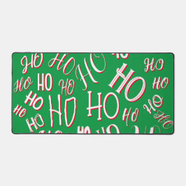 HO HO Kersttekst patroon wit rood Bureaumat