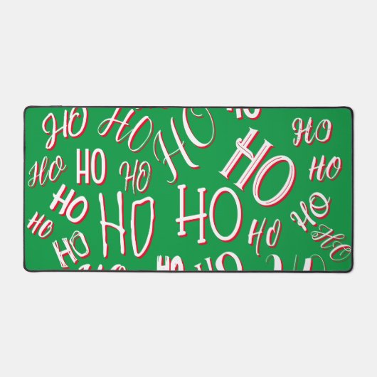 HO HO Kersttekst patroon wit rood Bureaumat (Voorkant)