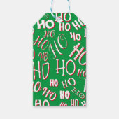 HO HO Kersttekst patroon wit rood Cadeaulabel (Voorkant)