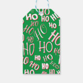 HO HO Kersttekst patroon wit rood Cadeaulabel (Achterkant)