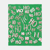 HO HO Kersttekst patroon wit rood Fleece Deken (Voorkant)
