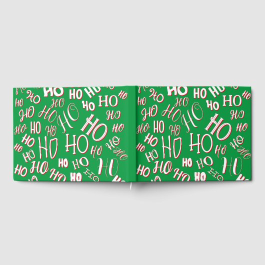 HO HO Kersttekst patroon wit rood Gastenboek (Volledig)