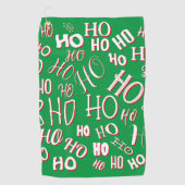 HO HO Kersttekst patroon wit rood Golfhanddoek (Voorkant)