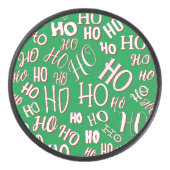 HO HO Kersttekst patroon wit rood Hockey Puck (Voorkant)
