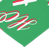 HO HO Kersttekst patroon wit rood Korte Tafelloper (Hoek)