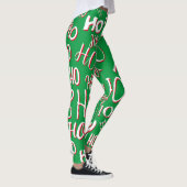 HO HO Kersttekst patroon wit rood Leggings (Rechts)