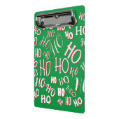 HO HO Kersttekst patroon wit rood Mini Klembord (Angled2)