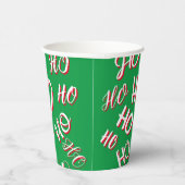 HO HO Kersttekst patroon wit rood Papieren Bekers (Rechts)