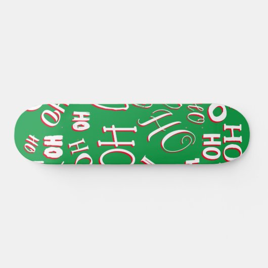 HO HO Kersttekst patroon wit rood Persoonlijk Skateboard (Horizontaal)